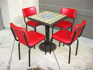   Century Dining Dinette Set with 4 Chairs Spanish Tiled top Patio Set