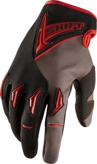 Shift MX Racing Adult Assault Gloves Grey/Red Motocross MX ATV BMX 