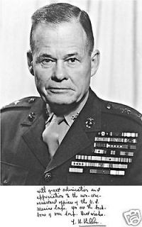 Gen. Lewis Chesty Puller Photo w/ Printed Signature