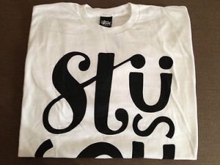 New with Tags Stussy Worldwide Tee White Mens Short Sleeve T Shirt 
