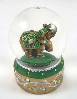 Golden LUCKY ELEPHANT SNOWGLOBE   Luck In Happiness
