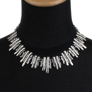   Vintage Gold GP Silver Bars Charm Collar Choker Pendant Necklace N068