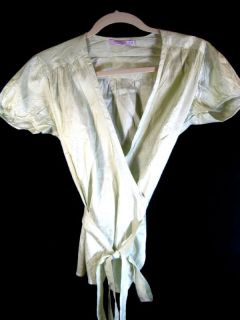 CALYPSO Christiane Celle Gorgeous Silk Wrap Blouse Shirt sz S