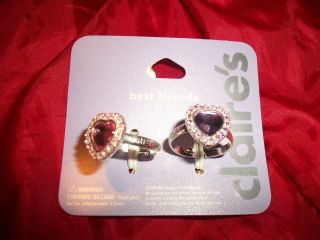 NEW~CLAIRES BEST FRIENDS ADJUSTABLE RING SET OF 2~PURPLE & PINK 