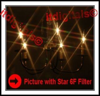52mm Rotating Star 6F Lens Filter Six Point Flares Stars Special Light 