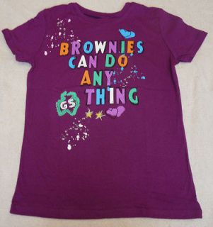 NEW Purple Girl Scout Brownie Shirt Size Small 7/8   Brownies Can Do 