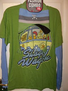Scooby Doo Shaggy Mystery Machine Shirt Matching Beanie Hat Mens Size 