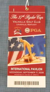37th Ryder Cup ticket badge Mickelson Furyk Cink Perry