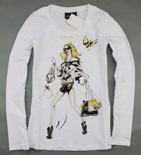   Moschino 18093 Sexy Fashion Girl White T Shirt/Top/Te​e Size S XL