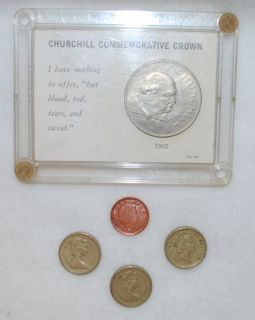 1965 CHURCHILL COMMEMORATIVE CROWN 1983 POUND COINS LOT