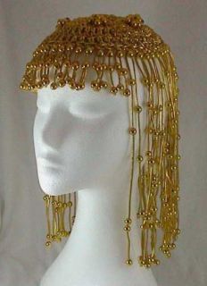 CLEOPATRA Gold BEADED HEADPIECE Cleo Party Costume