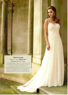 New Wedding Dress By Sophia Tolli Y2820 Annabelle Light Gold, Size 6