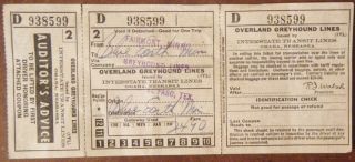 Greyhound Bus Ticket 1950 Omaha Nebraska Pass