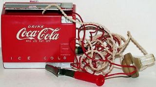 Old COCA COLA crystal radio set shaped like a minitaure cooler 1950s n 