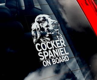 Cocker Spaniel   Dog Car Window Sticker   English Cocker   n.Harness 