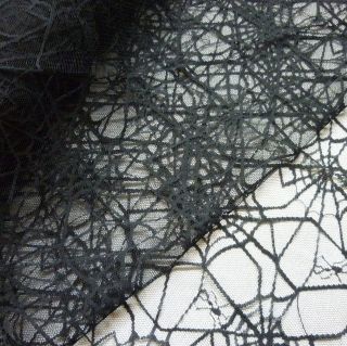 Black Spiderweb Lace Net Halloween Fabric *Per Metre