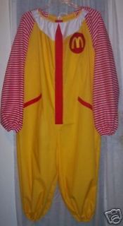 New Adult Ronald McDonald Clown Costume Halloween LG XL w/Socks Free 