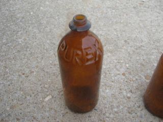 Vintage Purex Bleach Brown Empty Bottle One Quart