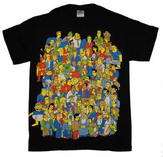 The Simpsons Citizens of Springfield Cast Cartoon T Shirt Tee
