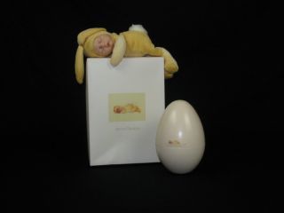   Anne Geddes Newborn Baby Bunny Doll in Reusable Egg 2001 Collectible