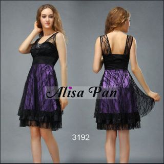  Beads Vintage Purples Cake Layered Short Club Dress 03192 US Size 12