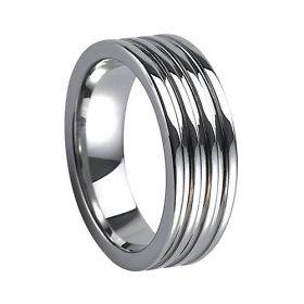   Carbide Men Deep Lines Design Ring Wedding   Size 12.5   TG018
