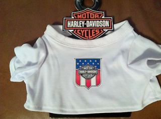 Harley Davidson Biker Club Clothing T Shirt for Plush Toy   Red, White 