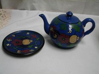 Vintage Bright Blue R. Sudlow & Sons Burslem Teapot & Plate