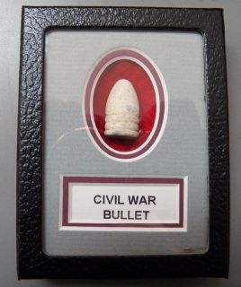Excavated Dropped Civil War Bullet In A Matted Display Case   Manassas
