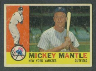 1960 Topps #350 Mickey Mantle Beckett (BVG) 2 GOOD New York Yankees