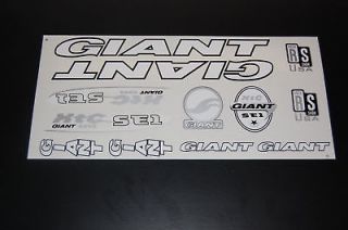 Giant XTC SE1 Stickers White, Black & Silver.