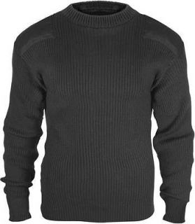 Black Military Acrylic Tactical Commando Crewneck Sweater