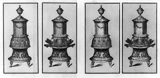 Old fashioned coal stoves [between 1830 and 1900]