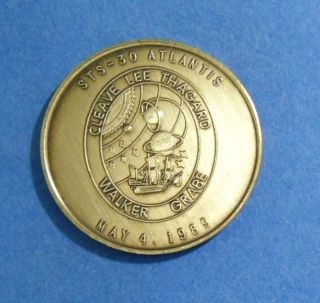 STS 30 ATLANTIS May 4 1989 Magellan Project MLE FEA Challenge Coin