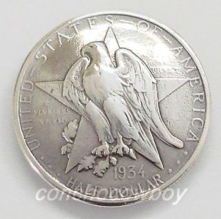 TEXAS CENTENNIAL EAGLE STAR REPRODUCTION COIN CONCHO