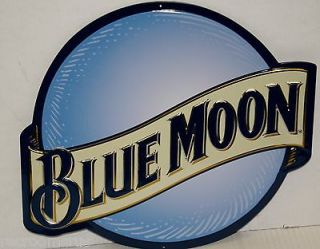 COORS BLUE MOON BEER ROUND SIGN HEAVY EMBOSSING METAL SIGN