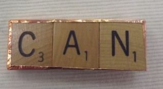 CAN Magnet from Scrabble Tile Tiles Copper Tape Word 2