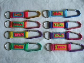 Personalised Keyring Key Clip Bag Charm   Names E to K