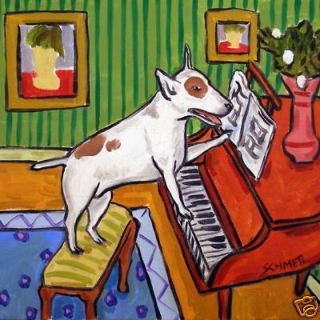   art TILE coaster gift dog JSCHMETZ abstract folk art piano MODERN