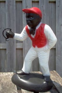 Black Jocko Jockey Boy Concrete Garden Lawn Statue *Pick Up Only 