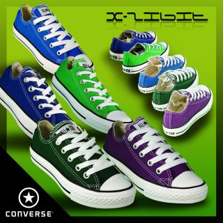 New Girls All Star CONVERSE SPEC OX Trainers Blue Green Purple Size 10 