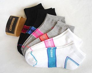 CONVERSE Womens Ankle Socks 6 Pairs #RHC344W AS16PR Assorted Colors 