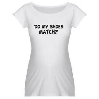DO MY SHOES MATCH? FUNNY WOMENS MATERNITY PREGNANCY SHIRT L/XL NEW