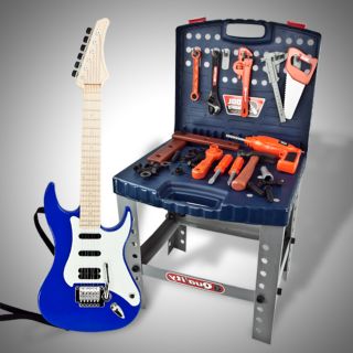 Electric Guitar Toy Tool Set Pretend Playset Kids Boys Children Deluxe 