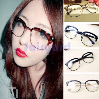   Unisex Nerd Glasses Glossy Half Frame Clear Lens Glasses Eyewear
