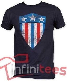 New Licensed Captain America First Shield Marvel Adult T Shirt S M L 