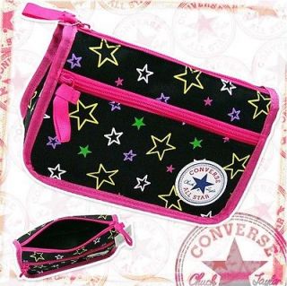 Converse NWT Vivid Star Color Painting Black Cosmetic Pouch Pencil 
