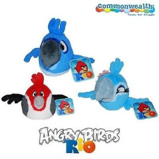 Commonwealth Angry Birds Rio 8 Inch Plush Set of 3 with Sound New With 