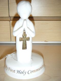 First Communion Kneeling Boy, Cake Topper or Figurine