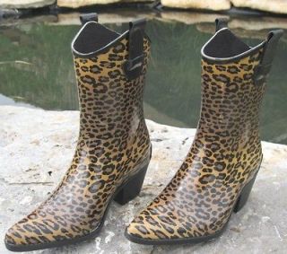   Cowboy Western Rain Boots Cheetah Print Corkys Size Choice SM to XL